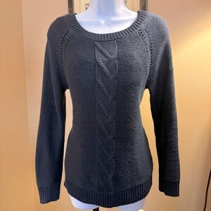Apt. 9 navy scoop-neck cable sweater. Size Small
